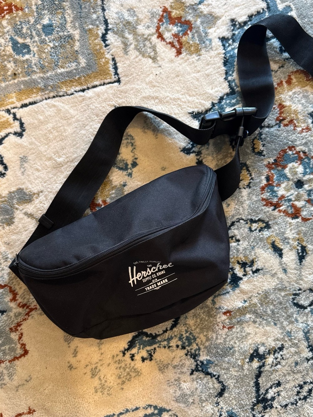 Herschel Supply Company Black Belt Bag with White Logo